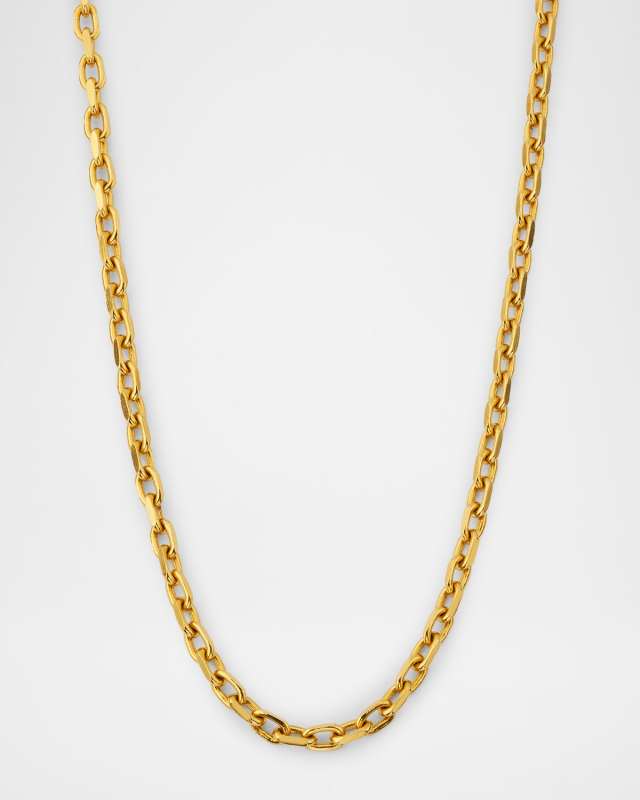 20K Cut Cable Chain Necklace, 2.65mm